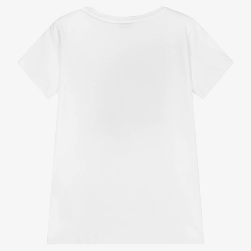 Guess Girls White Cute T-Shirt With Logo Triangle