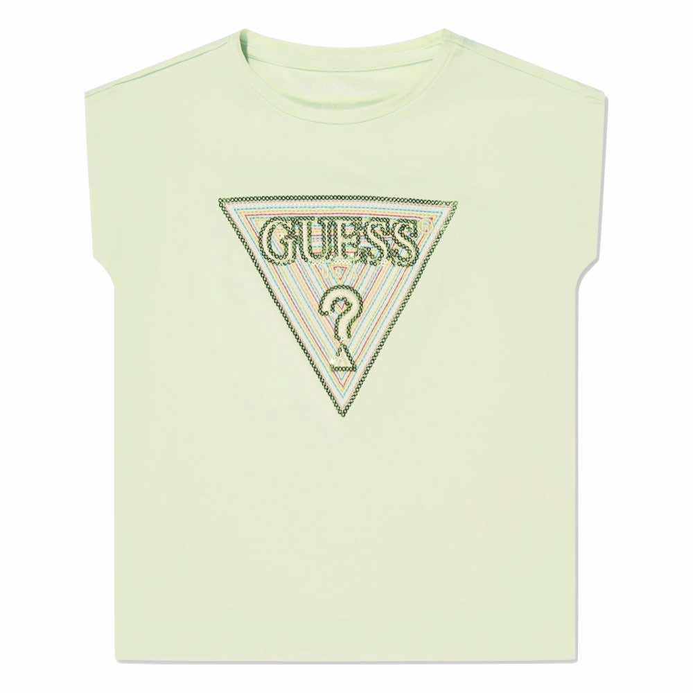 Guess Girls Green Triangle Logo T-Shirt