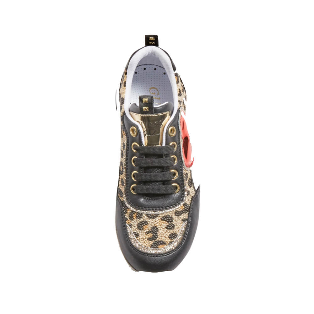 Guess Girls Leopard Print Brown Trainers