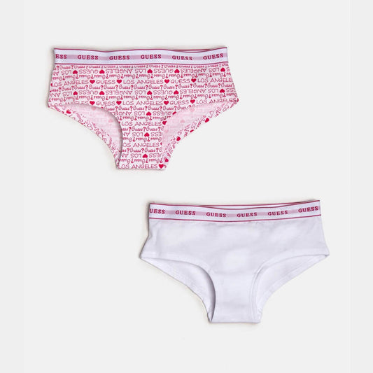 Guess Girls White Pink Combo Pack of 2 Briefs