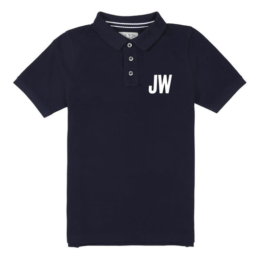 Jack Wills Boys Navy With JW Initials Polo T-Shirt