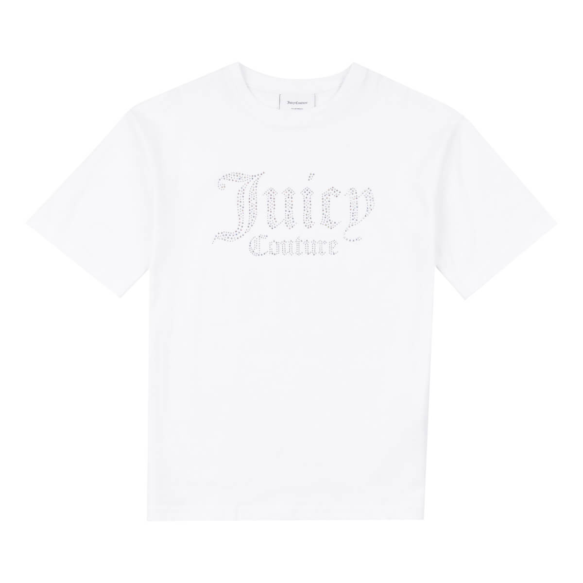 Juicy Couture Girls White Diamante Boyfriend T-Shirt