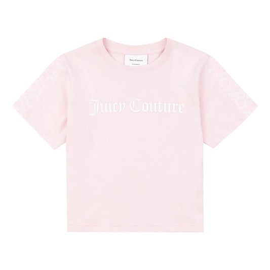 Juicy Couture Girls Pink Sleeve Panel T-Shirt