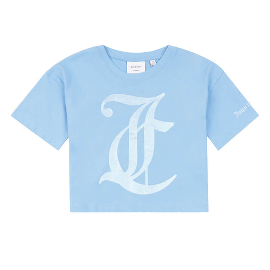 Juicy Couture Girls Blue Tonal Length Boxy T-Shirt