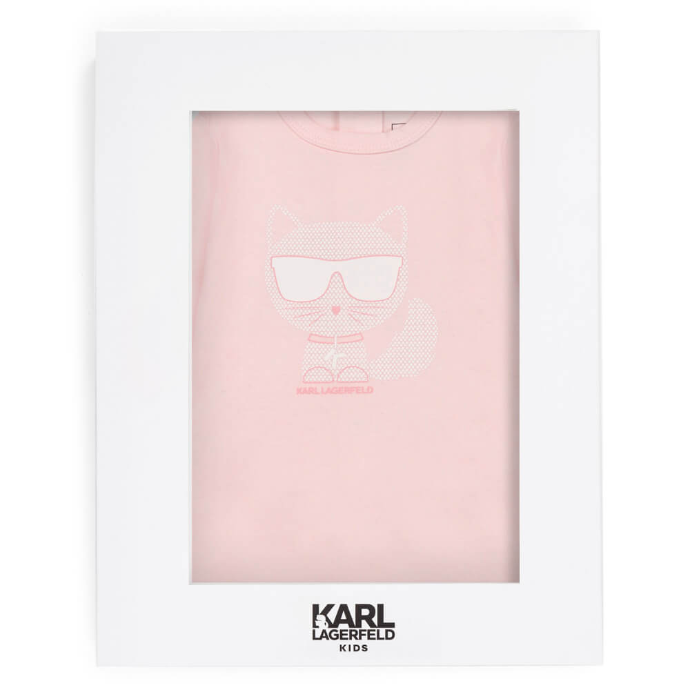 Karl Lagerfeld Baby Girls Pink Cotton Babysuit