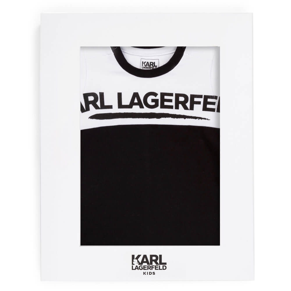 Karl Lagerfeld Baby Girls White & Black Short Sleeves Babysuit