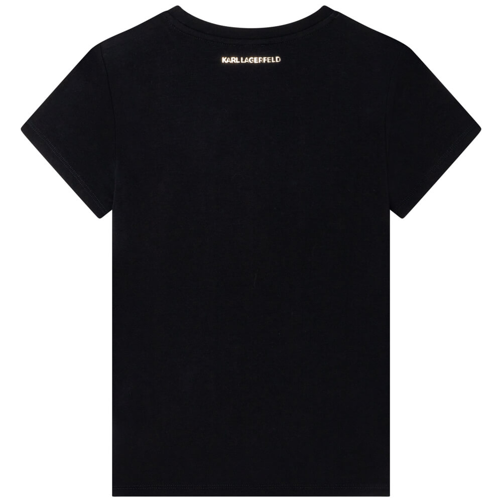 Karl Lagerfeld Girls Black Short Sleeves Jersey T-Shirt