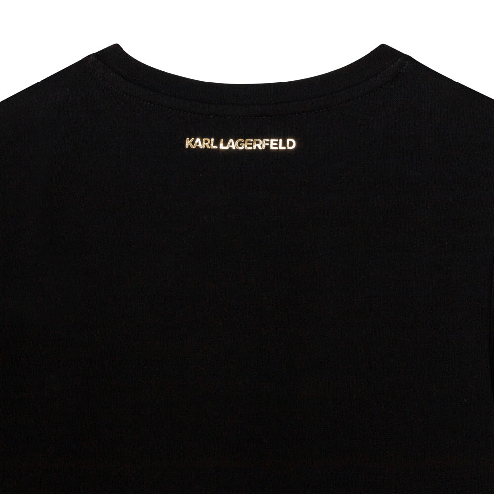 Karl Lagerfeld Girls Black Short Sleeves Jersey T-Shirt