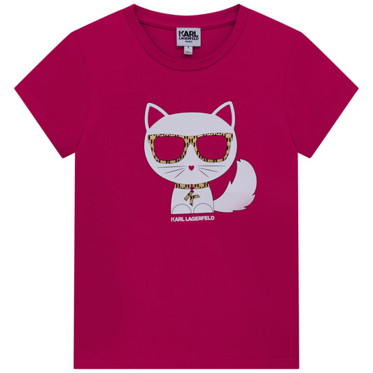 Karl Lagerfeld Girls Red Short Sleeves T-Shirt