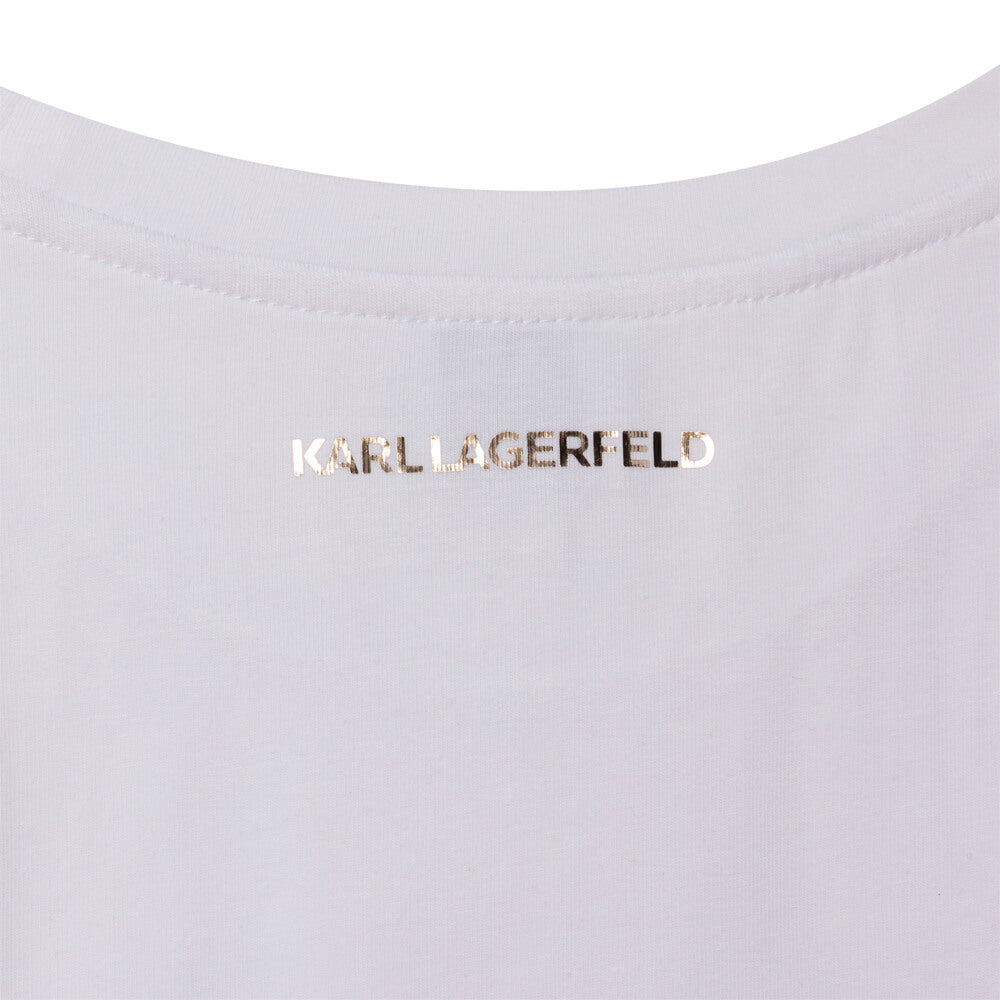 Karl Lagerfeld Girls White Short Sleeves Jersey T-Shirt