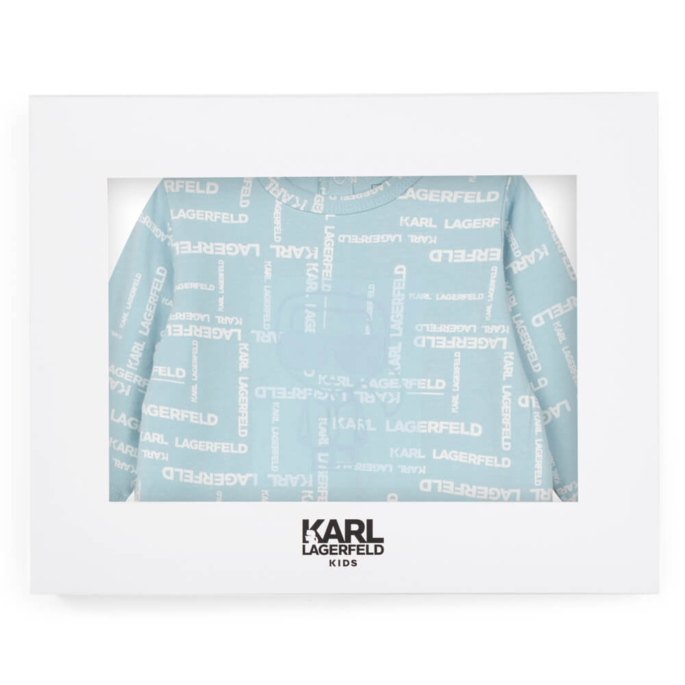 Karl Lagerfeld Baby Boys Pale Blue Babysuit