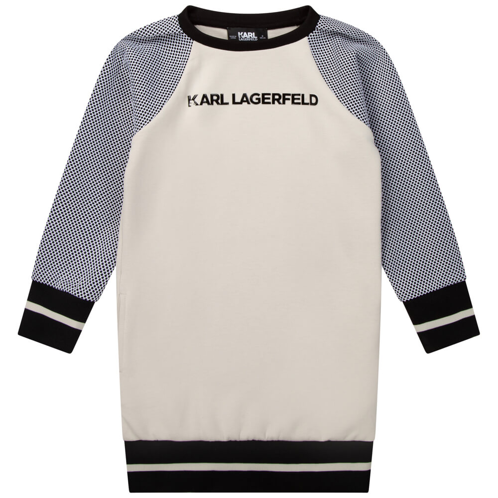 Karl Lagerfeld Girls Beige & Black Jumper Dress