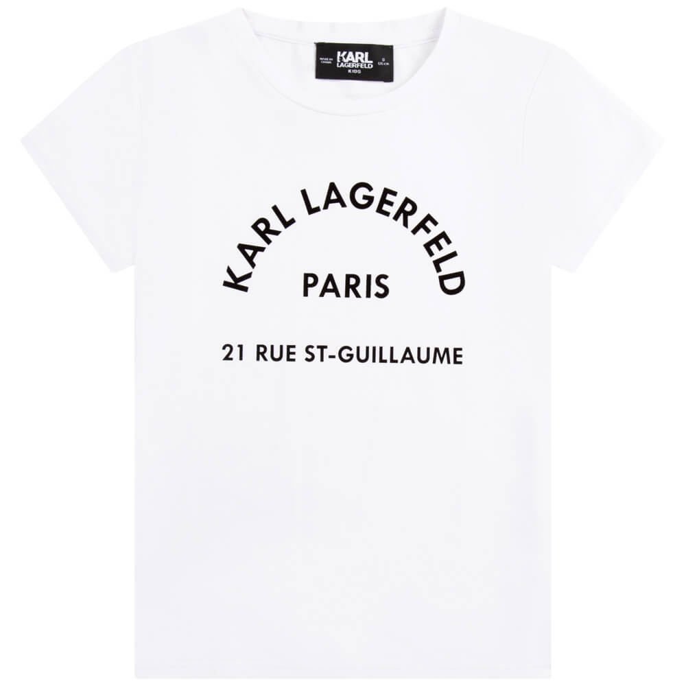 Karl Lagerfeld Girls White Short Sleeves T-Shirt