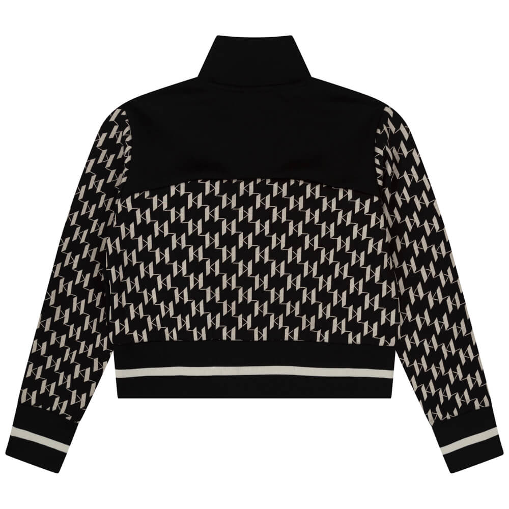 Karl Lagerfeld Girls Black & White Zipped Sweatshirt