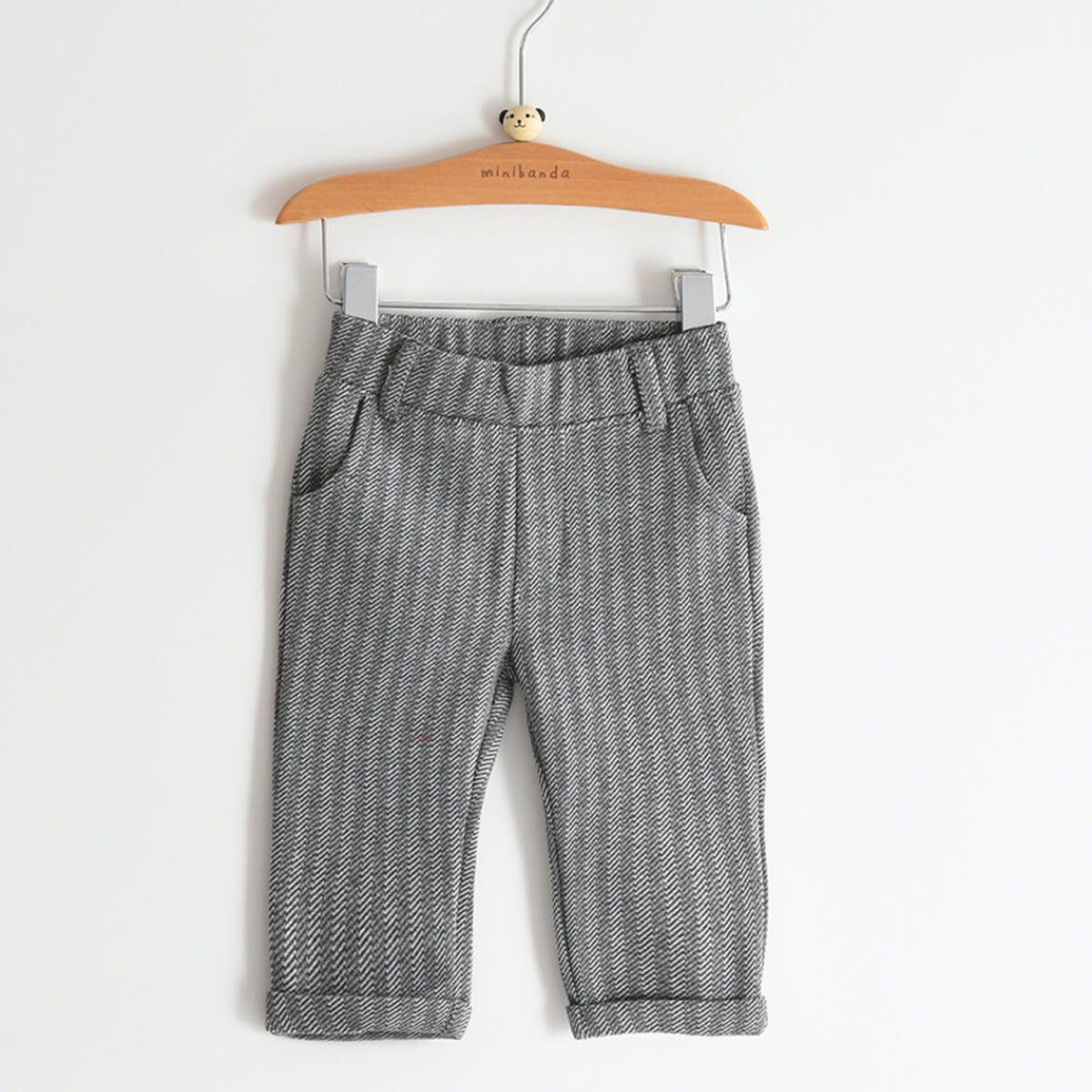 Minibanda Baby Boys Grey Knitted Trousers