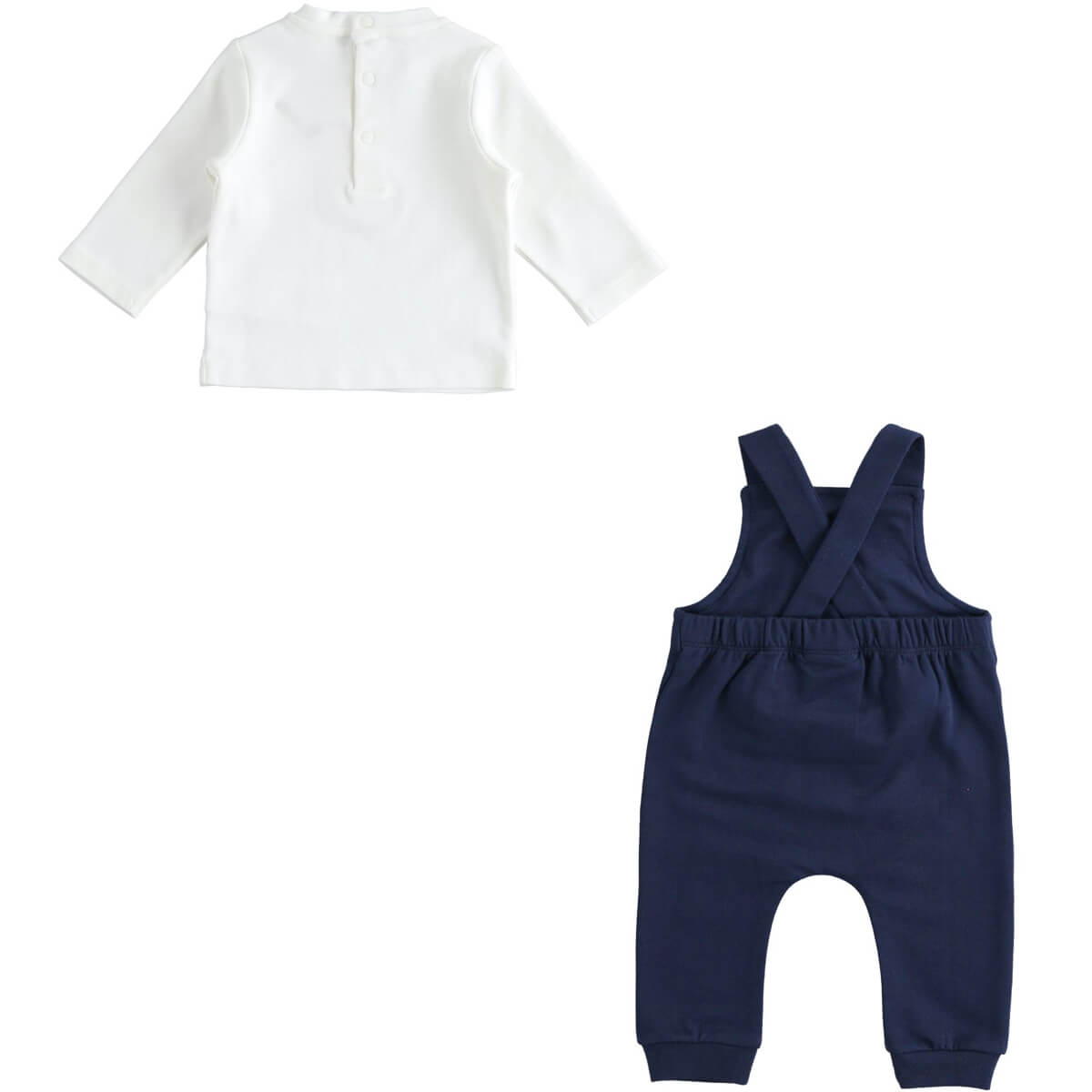 Minibanda Baby Boys Cream Long Sleeved Cotton Babysuit Set