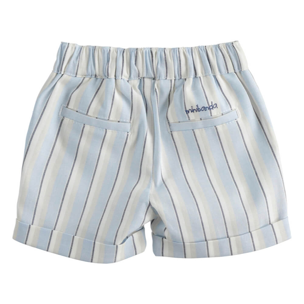 Minibanda Baby Boys Blue Short Woven Trousers