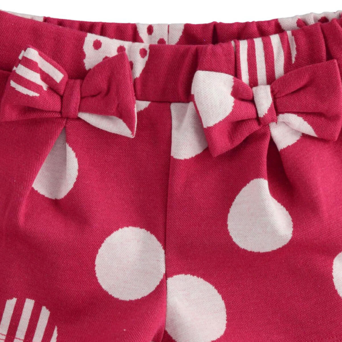 Minibanda Baby Girls Red Short Knitted Trousers