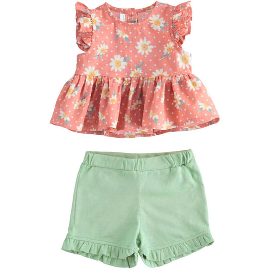 Minibanda Baby Girls Multi-Colour Short Sleeved Dress & Shorts