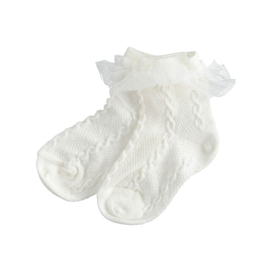 Minibanda Baby Girls Cream Socks