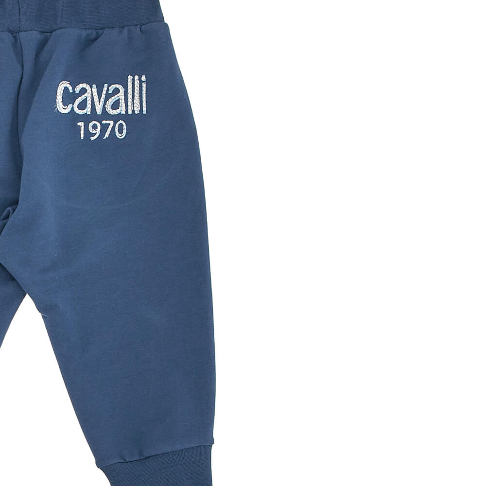 Roberto Cavalli Baby Boys Navy Fleece Joggers With Logo