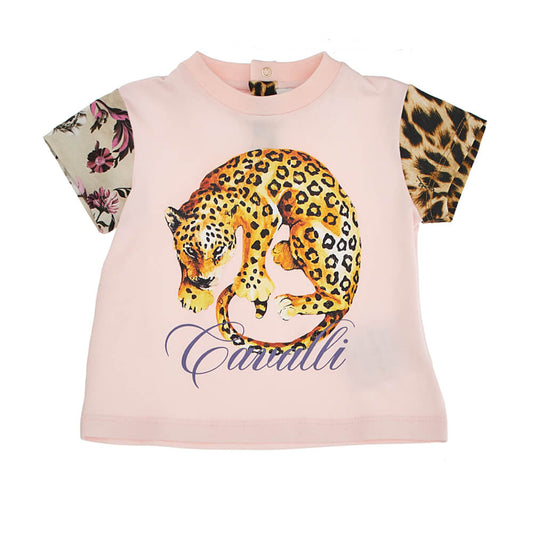 Roberto Cavalli Baby Girls Pink & Leopard Jersey T-Shirt