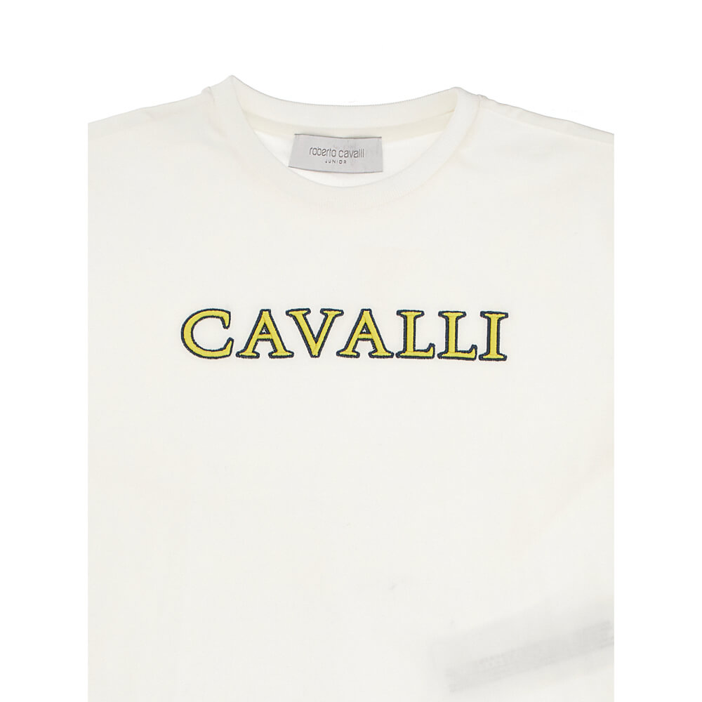 Roberto Cavalli Boys White Jersey T-Shirt