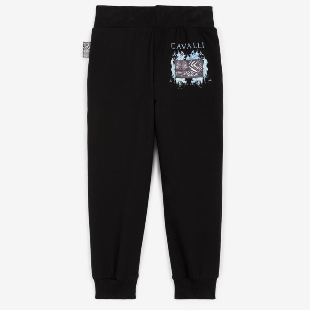 Boys Black Cotton Joggers