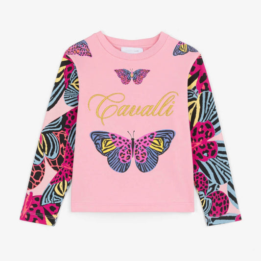 Roberto Cavalli Girls Pink Sweatshirt