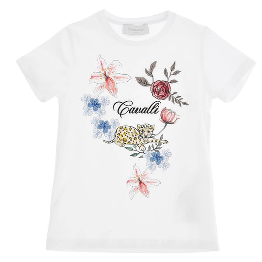 Roberto Cavalli Girls White T-Shirt