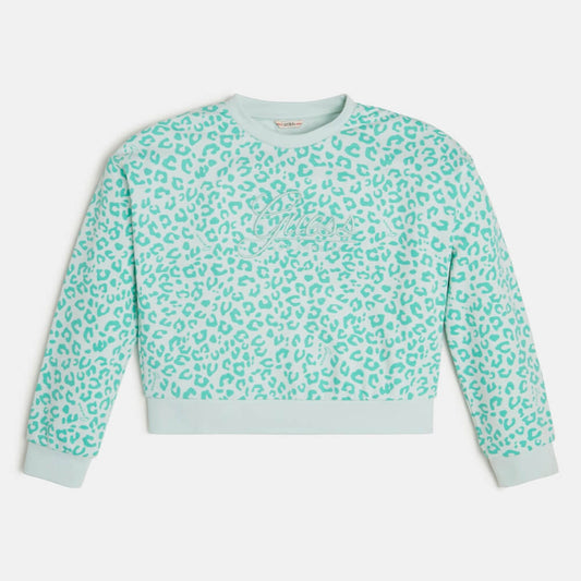 Guess Girls Green & Leopard Sweatshirt