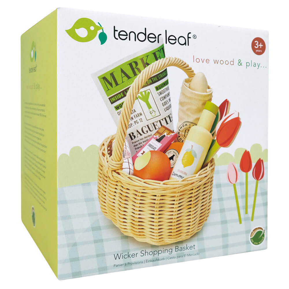 Tender Leaf Wicker Shopping Basket
