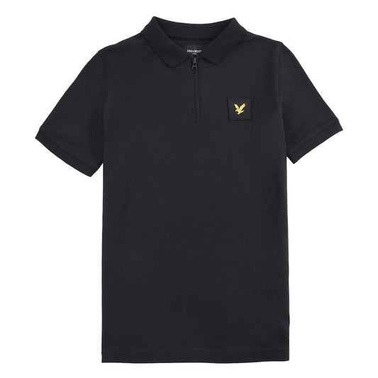 Lyle & Scott Boys Black Quarter Zip Polo T-Shirt